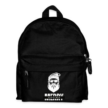 Merry Christmas Weihnachtsmann Geschenk - Kinder Rucksack - Schwarz - Vorne
