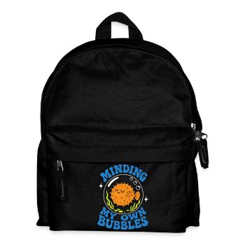 Minding My Own Bubbles Puffer Fish - Kids' Backpack - black - Front