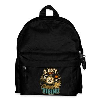 Lost But Vibing Wander Humor - Kids' Backpack - black - Front