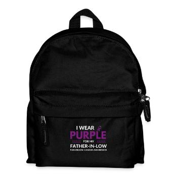 Ich trage Lila für meinen Vater-in-low-Krebs - Kinder Rucksack - Schwarz - Vorne