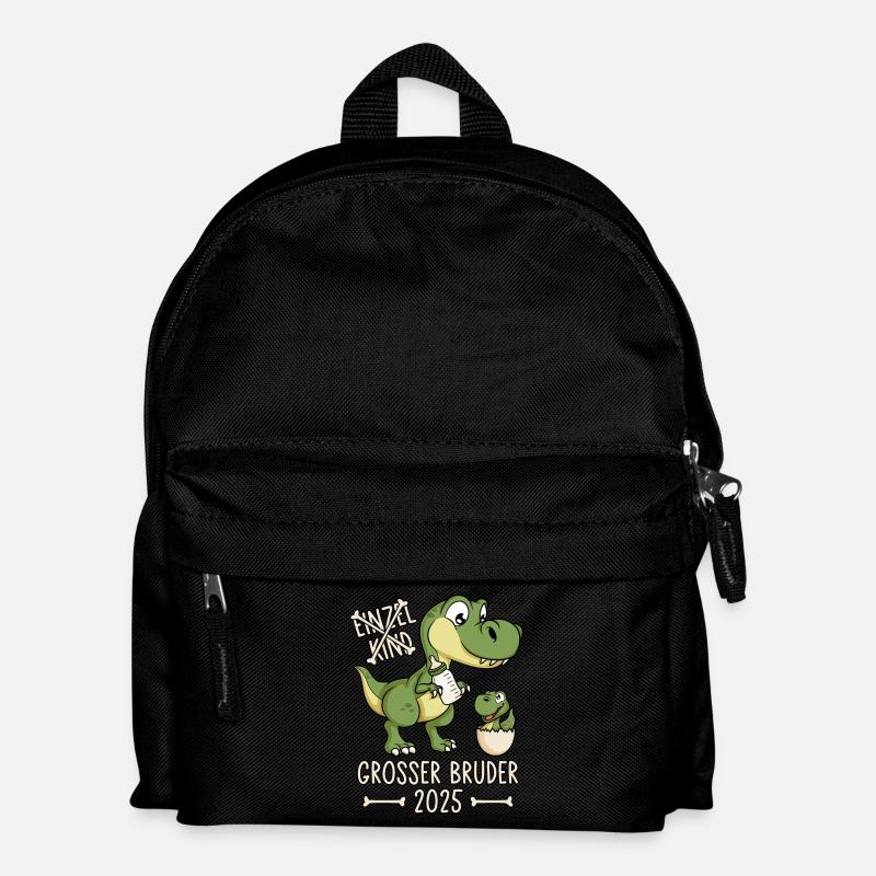 Großer Bruder 2025 Dino Einzelkind Dinosaurier - Kinder Rucksack - Schwarz