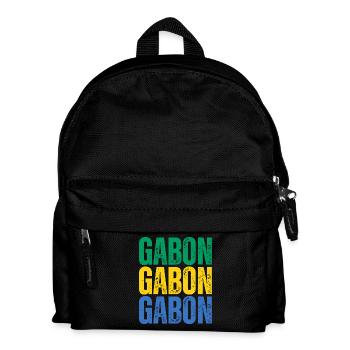 Flagge von Gabun, Gabunischer Stolz - Kinder Rucksack - Schwarz - Vorne