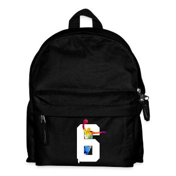 NUMMER 6 BASKETBALL 6. GEBURTSTAG - Kinder Rucksack - Schwarz - Vorne