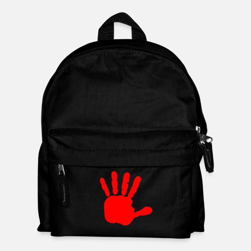 Rote hand - blut hand - BLUTIGE HAND - Kinder Rucksack - Schwarz