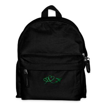 Aviateur d'avion avec coeur - Sac à dos Enfant - noir - Devant