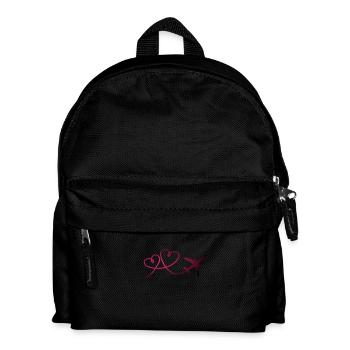 Flugzeug Flieger mit Herz Pilot - Kinder Rucksack - Schwarz - Vorne