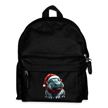 Santa Claus Hippopotamus - Kids' Backpack - black - Front