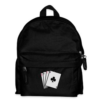 Poker - Karten - Kinder Rucksack - Schwarz - Vorne
