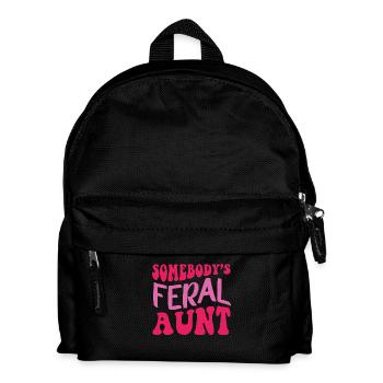 Groovy Somebody s Feral Aunt Funny Quote - Kids' Backpack - black - Front
