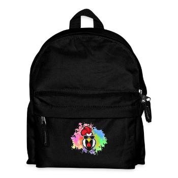 Hühner Hahn - Kinder Rucksack - Schwarz - Vorne