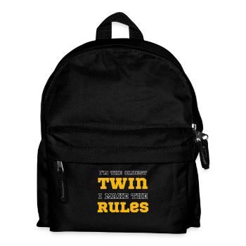 Ich bin der älteste Zwilling Ich mache die Regeln lustig Familie - Kinder Rucksack - Schwarz - Vorne