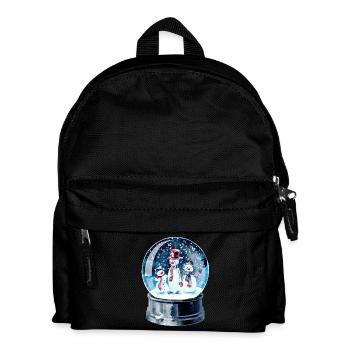 Weihnachten Schneekugel - Kinder Rucksack - Schwarz - Vorne
