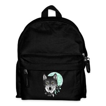 Wolf - Kinder Rucksack - Schwarz - Vorne