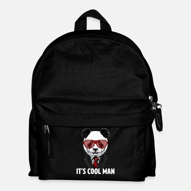 Panda - It's cool man - Geschenkidee - Kinder Rucksack - Schwarz