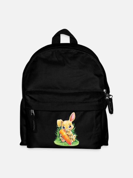 Hase mit Karotte - Kinder Rucksack - Schwarz