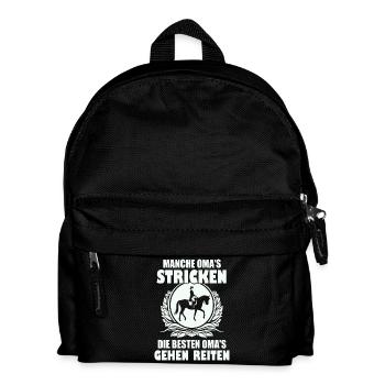Oma reiten - Kinder Rucksack - Schwarz - Vorne
