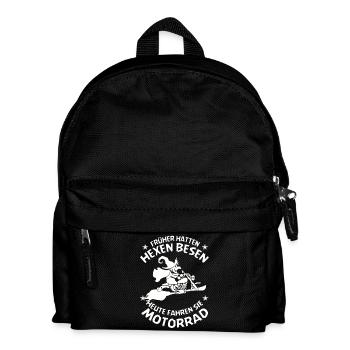 Hexen Besen Motorrad - Kinder Rucksack - Schwarz - Vorne