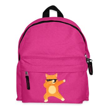 Cat With Sunglasses Dab Dance - Cool Gift - Kinder Rucksack - Fuchsia - Vorne