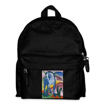 Franz Marc: Blue horse I - Kids' Backpack - black - Front