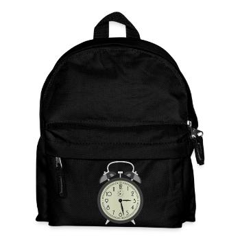 uhr zeit watch clock time hourglass sanduhr40 - Kinder Rucksack - Schwarz - Vorne