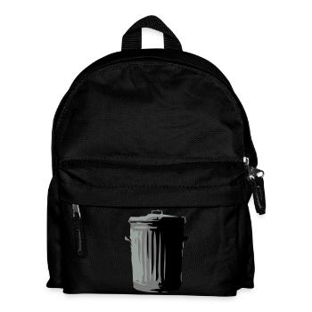 Mülltonne - Kinder Rucksack - Schwarz - Vorne