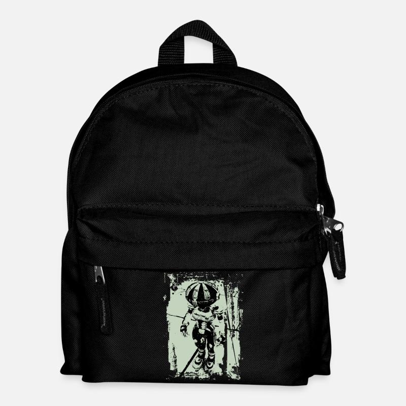 robo metal green - Kids' Backpack - black