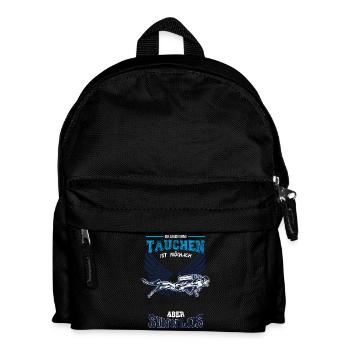 Tauchen Leben sinnlos - Geschenk - Kinder Rucksack - Schwarz - Vorne