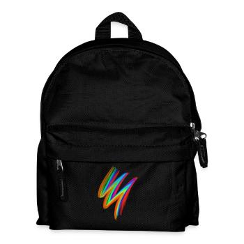 Neon Rainbow Brushstroke – Festival Streetwear - Kinder Rucksack - Schwarz - Vorne