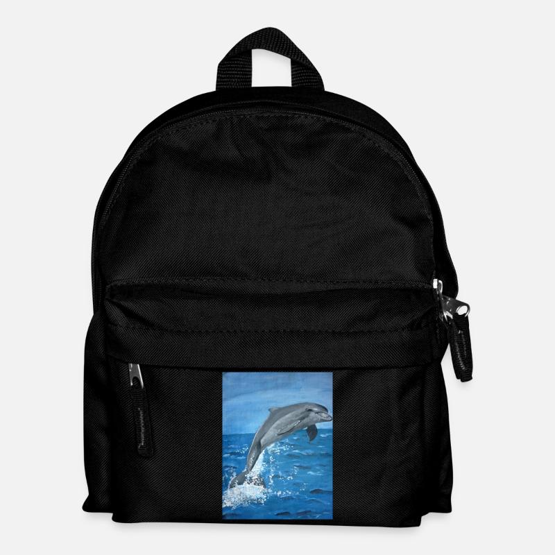 Delphin - Kinder Rucksack - Schwarz