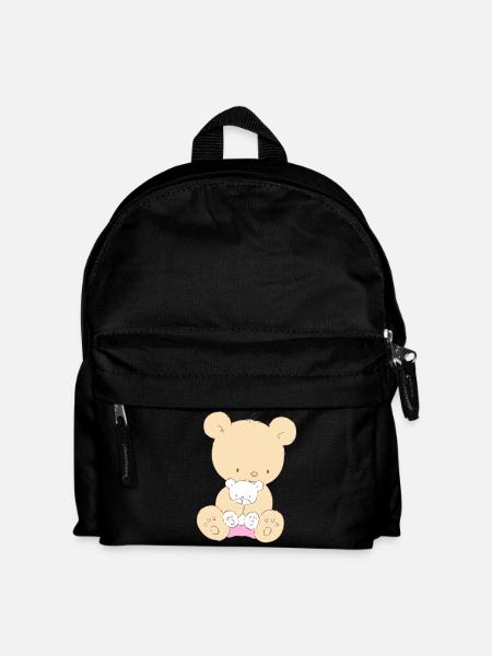 Bear with Teddy Bear - Kinder Rucksack - Schwarz