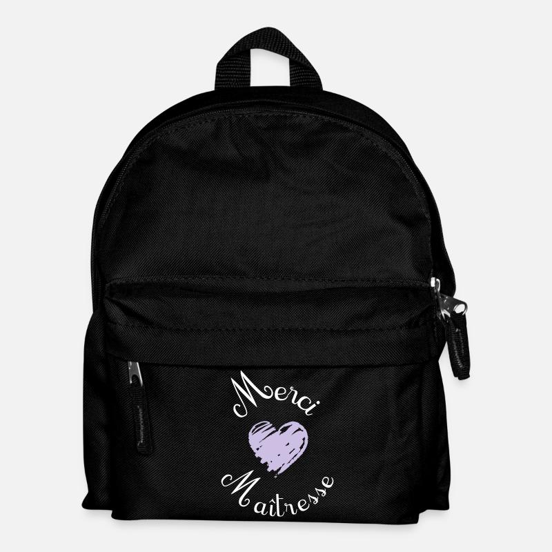 merci maîtresse cadeau fin année - Kinder Rucksack - Schwarz