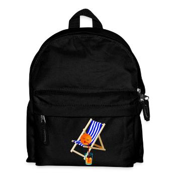 Orange im Liegestuhl - Kinder Rucksack - Schwarz - Vorne