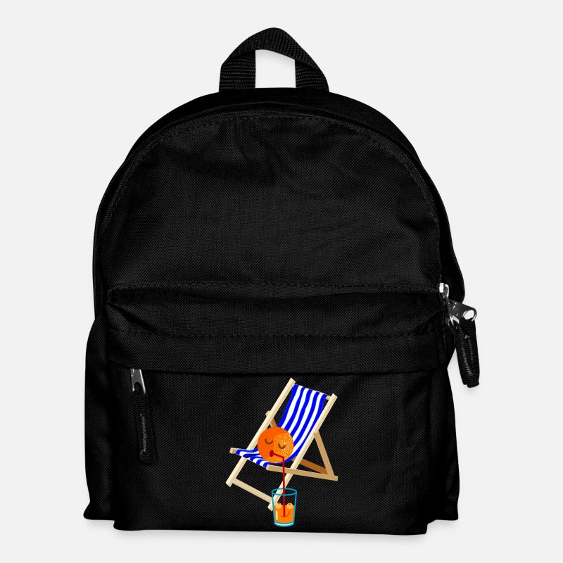 Orange im Liegestuhl - Kinder Rucksack - Schwarz