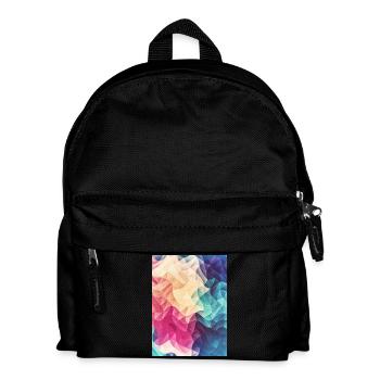 Abstract low poly color pattern design (spectrum) - Kids' Backpack - black - Front