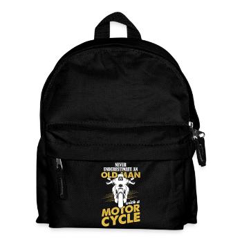 Never Underestimate An Old Man With A Motor Cycle - Kids' Backpack - black - Front