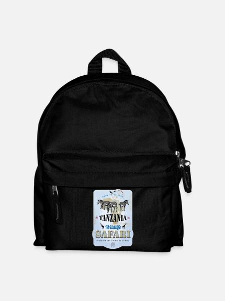 Zebras Wildlife Safari Tansania Afrika Abenteuer - Kinder Rucksack - Schwarz