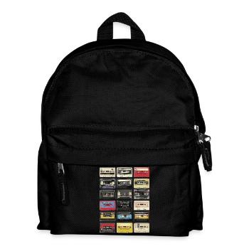 Retro Kassetten - Kinder Rucksack - Schwarz - Vorne