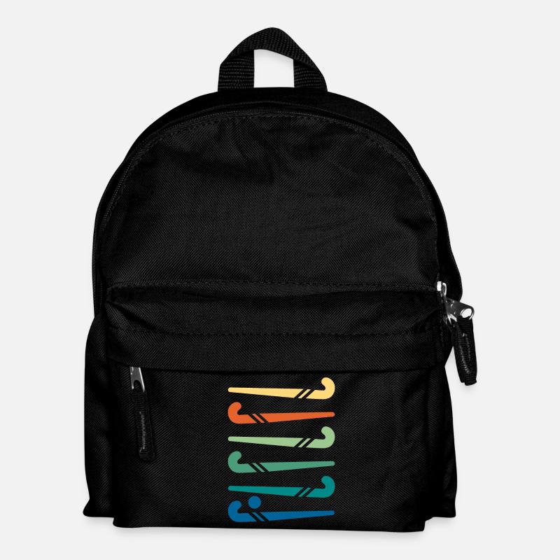 Hockeyschläger bunt - Kinder Rucksack - Schwarz