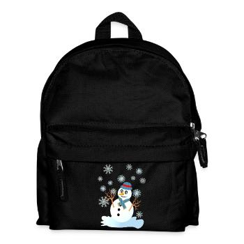 Schneemann und Schneeflocken coole Weihnachten - Kinder Rucksack - Schwarz - Vorne