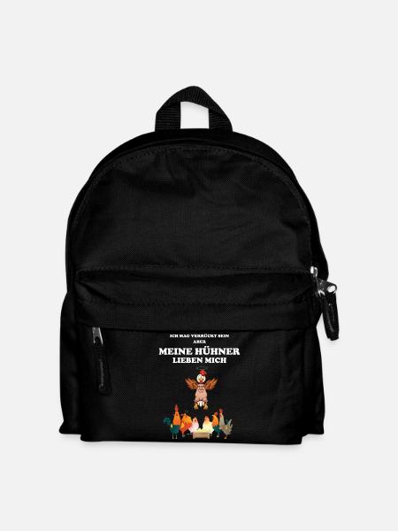 Meine Hühner lieben mich - Hahn Huhn Hühnerstall - Kinder Rucksack - Schwarz