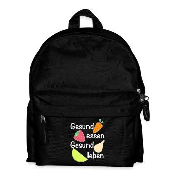 Gesund essen, gesund leben | Ernährung - Kinder Rucksack - Schwarz - Vorne
