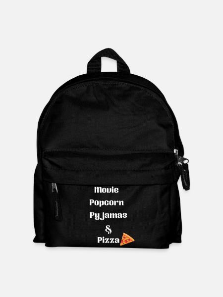 Ein Film, Popcorn, Pyjama und Pizza - Kinder Rucksack - Schwarz