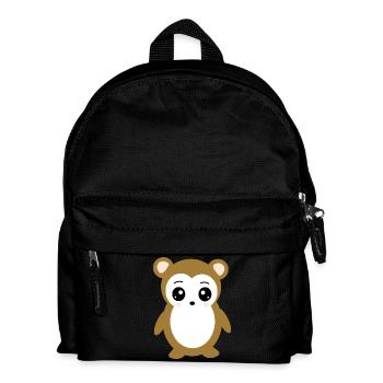 brauner Bär Bärchen Gesicht Augen cute - Kinder Rucksack - Schwarz - Vorne