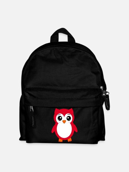 Eule rot - Kinder Rucksack - Schwarz