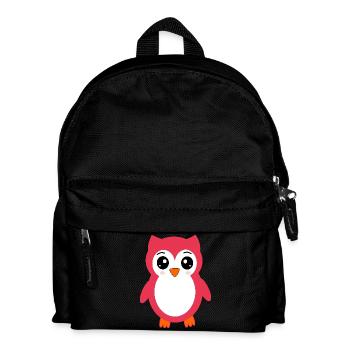 owl pink pink red - Kids' Backpack - black - Front