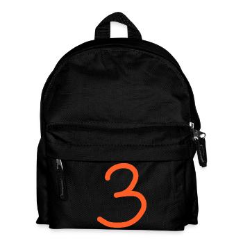 3 Number three number birthday - Kids' Backpack - black - Front