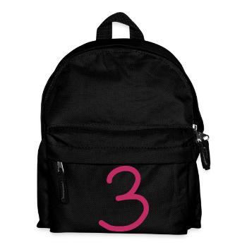 3 Number three number birthday - Kids' Backpack - black - Front