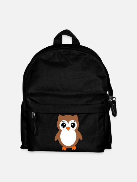braune Eule Vogel Vogelschutz - Kinder Rucksack - Schwarz