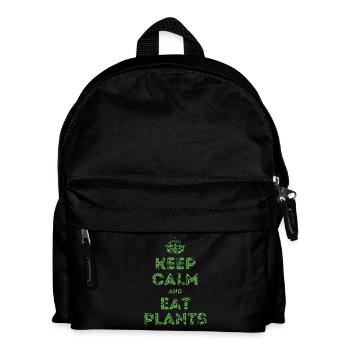 Keep Calm and Eat Plants - Kids' Backpack - black - Front