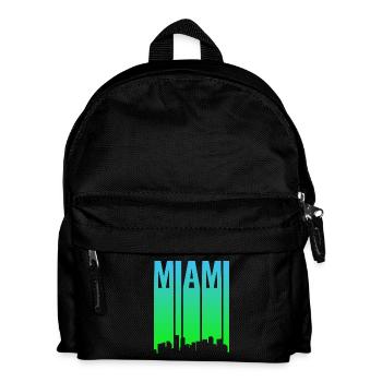 Miami Skyline Farbverlauf - Kinder Rucksack - Schwarz - Vorne